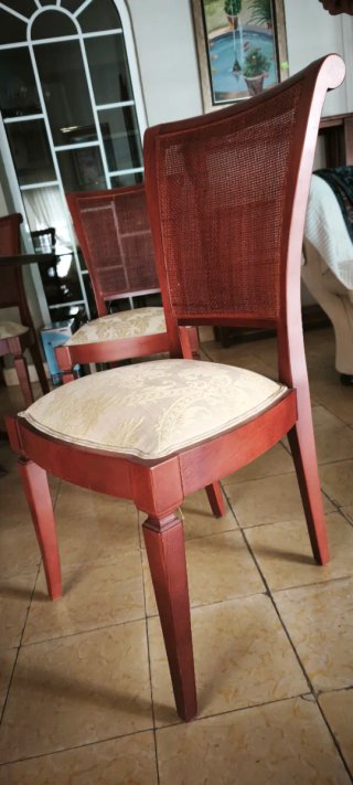 6 Sillas Comedor Madera Tapizadas