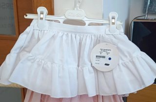 Vestido niña rosa volantes