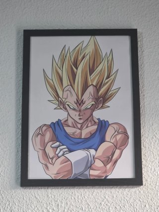 Cuadro Majin Vegeta Dragon Ball Z Premium 42x32cm
