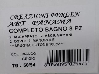 Accappatoi FERLEN Art. Panama Bianco/Grigio