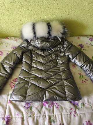 Chaqueta plumas chica gris metalizado Talla S
