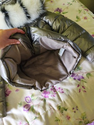 Chaqueta plumas chica gris metalizado Talla S