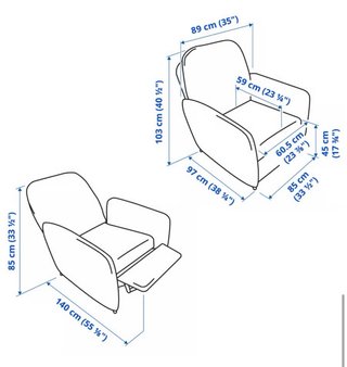 Sillón reclinable rosa nuevo