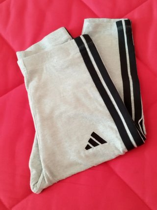 Leggings Adidas grigi con bande