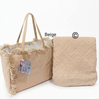 Borsa e coperta rosa con strass