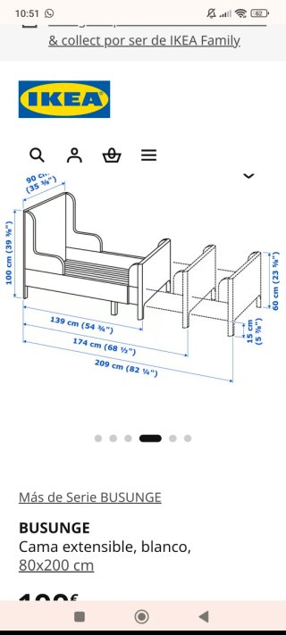 Cama infantil blanca modelo Busunge
