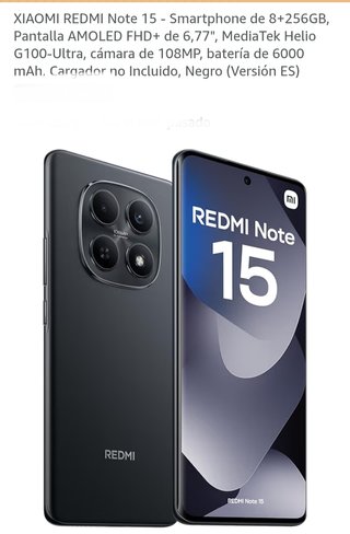 Xiaomi Redmi Note 15 256GB Negro