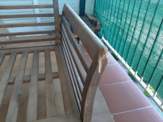 Sofá exterior madera chaise longue sin cojines