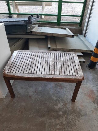 Sofá exterior madera chaise longue sin cojines