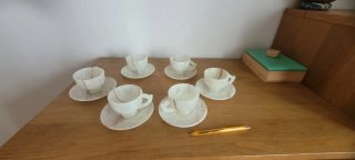 Juego de café de alabastro tallado