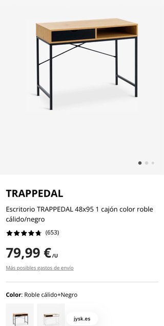 Scrivania Jysk in legno e metallo