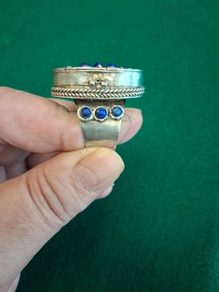 Anillo Plata Lapislázuli Ovalado