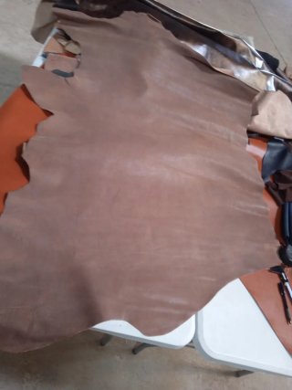 Piel Genuine vaquetilla curtido vegetal marrón 20€