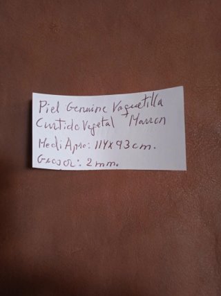 Piel Genuine vaquetilla curtido vegetal marrón 20€