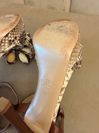 Sandalias Valentino Piel Pitón Lazos