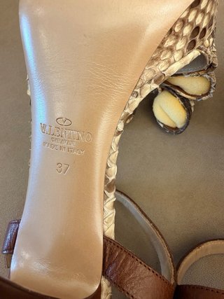 Sandalias Valentino Piel Pitón Lazos