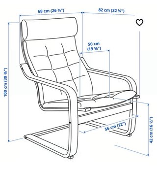 Sillón Poang Ikea Madera Gris