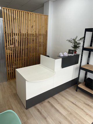 Mostrador Recepción 200cm Blanco y Grafito