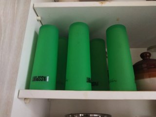 Vasos tubo Passport verdes 6 ud