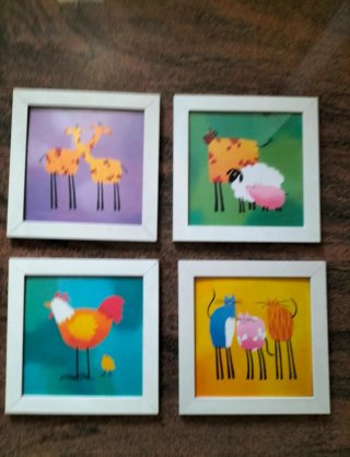 4 Quadretti Decorativi per Bambini