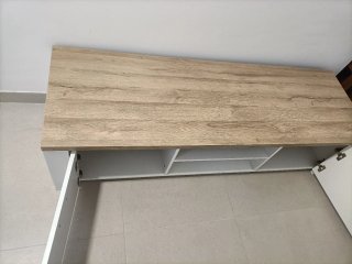 Mueble TV y Salón Blanco y Madera