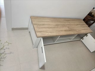 Mueble TV y Salón Blanco y Madera