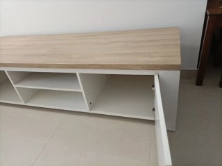 Mueble TV y Salón Blanco y Madera