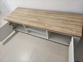 Mueble TV y Salón Blanco y Madera