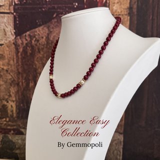 Collana perle bordeaux e bianche GA0054 Gemmopoli