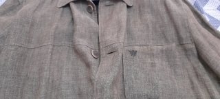 Traje Caramelo Verde Oliva. Lino Natural 100%.