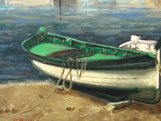 Cuadro Pintura Puerto Barcos
