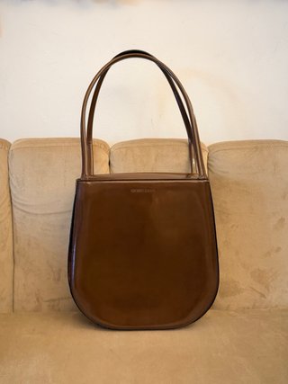 Borsa a spalla in charol GIORGIO ARMANI marrone