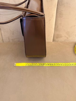 Borsa a spalla in charol GIORGIO ARMANI marrone