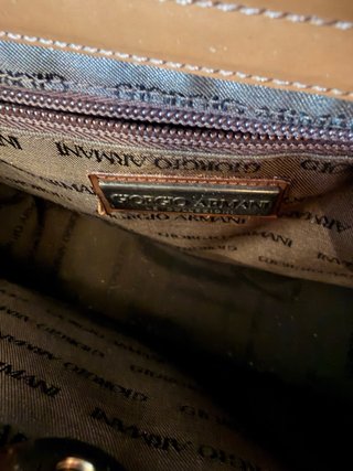 Borsa a spalla in charol GIORGIO ARMANI marrone