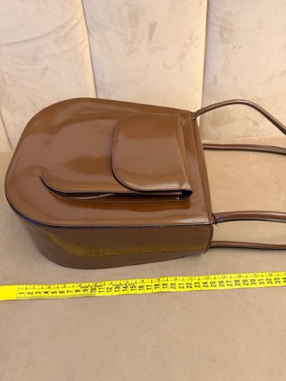 Borsa a spalla in charol GIORGIO ARMANI marrone