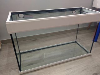 Acuario 100L blanco y Transparente