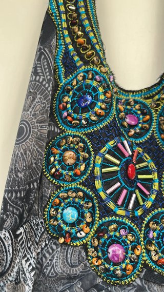 Vestido largo boho con pedrería