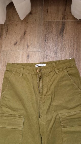 Pantalón Cargo Zara Verde Oliva