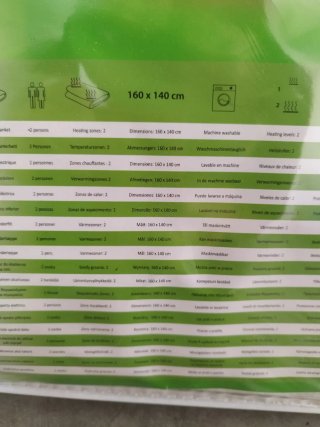 Manta Eléctrica Topcom 160x140cm 2 Personas
