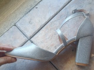 Scarpe da cerimonia argento glitter