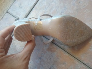 Scarpe da cerimonia argento glitter