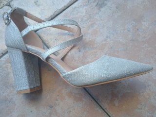 Scarpe da cerimonia argento glitter