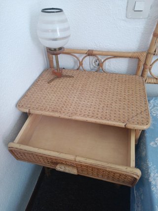 Conjunto dormitorio mimbre Boho chic