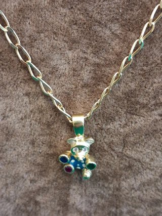 Cadena Oro 18k Colgante Osito