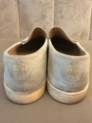 Mocassini in pelle scamosciata beige Brunello Cucinelli