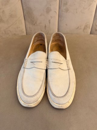 Mocassini in pelle scamosciata beige Brunello Cucinelli