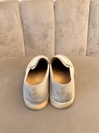 Mocassini in pelle scamosciata beige Brunello Cucinelli