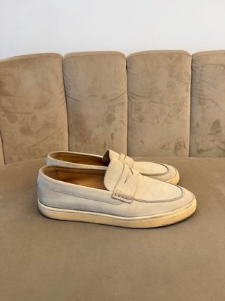 Mocassini in pelle scamosciata beige Brunello Cucinelli