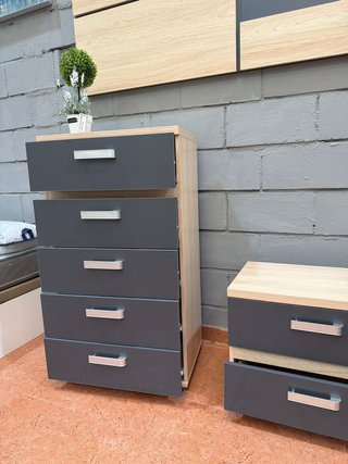 Pack Dormitorio Muebles Madera y Metal