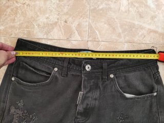Jeans uomo neri con strass